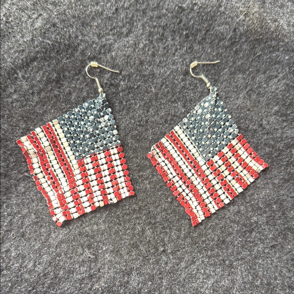 Patriotic Beaded Earrings